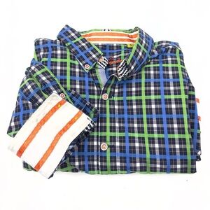 Robert Graham Button Down Shirt Mens Large Flip Cuff Tailored Fit Colorful Prep